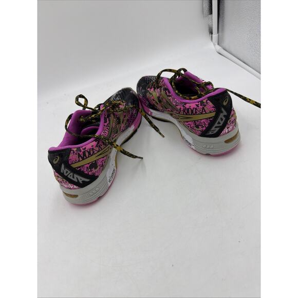 ASICS Gel Noosa Tri 10 Running Shoes Women's Size 7 Hot Pink Black Gold T5M9N - Picture 4 of 6